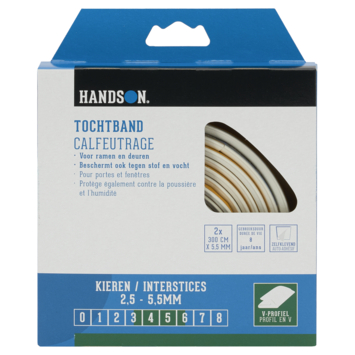 Handson tochtband V-profiel EPDM rubber wit 3 meter 2 stuks