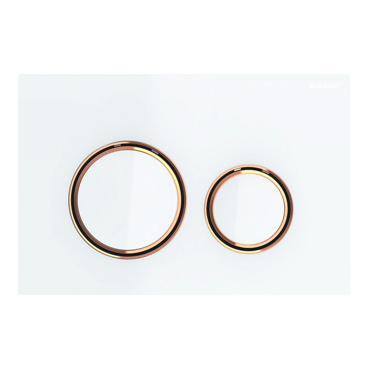 Geberit Sigma 50 drukplaat glans wit met rose-gouden knoprand