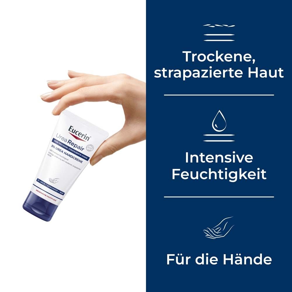 Eucerin® UreaRepair 5% Urea Handcreme – intensive Pflege für sehr trockene und strapazierte Hände