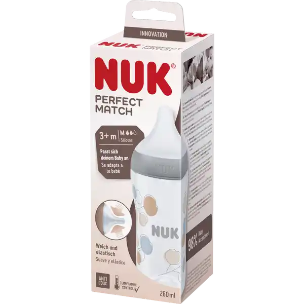 Perfect Match Babyflasche Zweige mit Temperature Control, ab 3 Monate, 260 ml