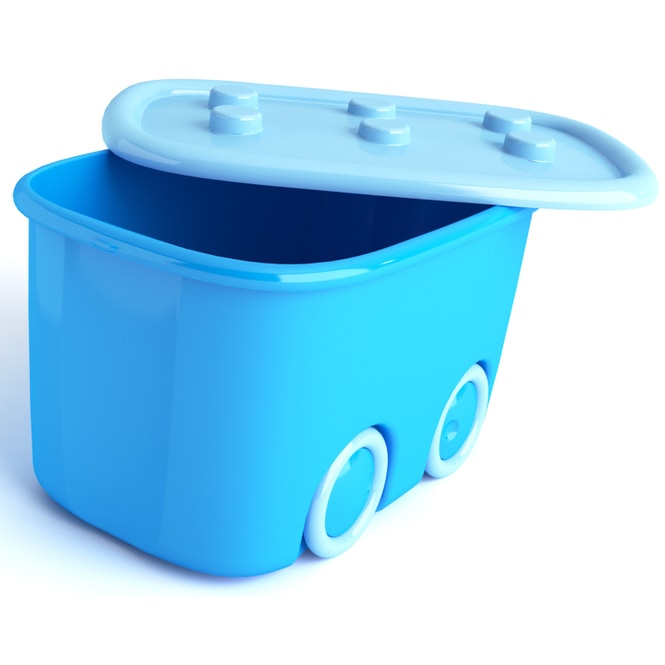 KIS - Ordnungsbox mit Rollen - Funny Box - blau - 46 L