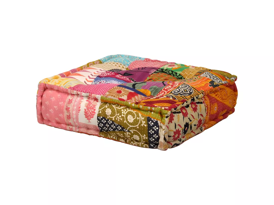 Coussins de sol poufs tissu 140 x 70 x 85 cm DEC021229