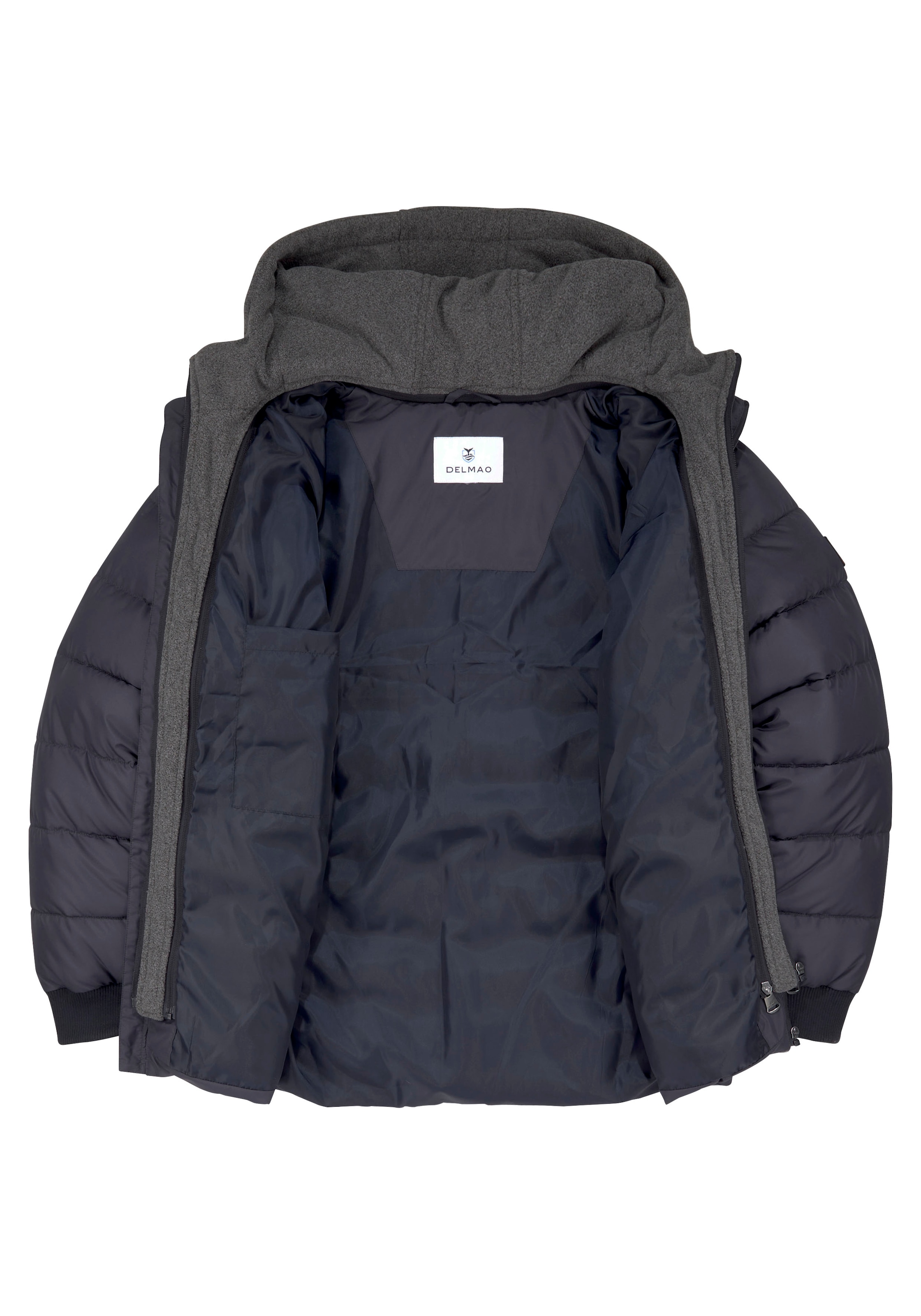 DELMAO Steppjacke mit Kapuze für Übergang und kalte Tage,  mit Fütterung,  wasserabweisend