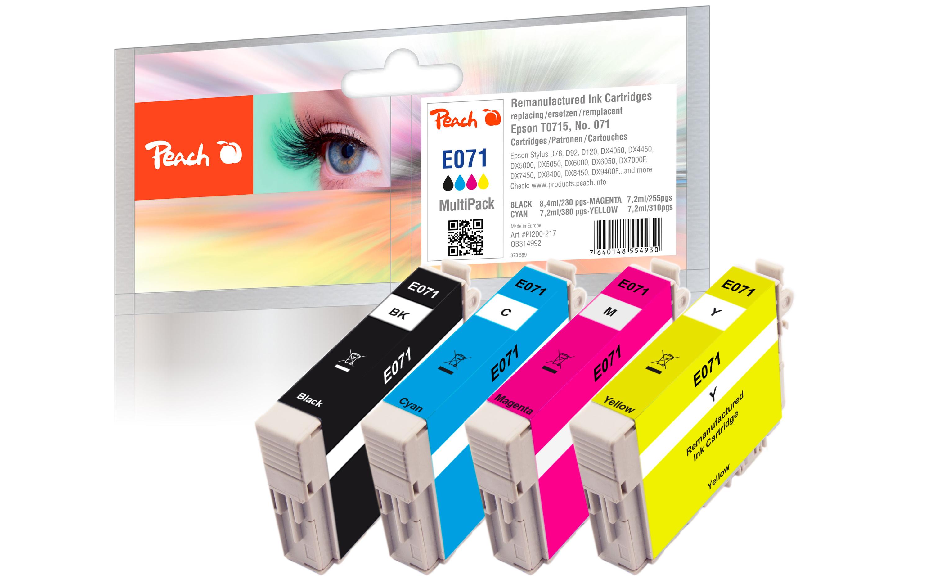 Tinte Epson D78 Multi-Pack T0715 C, M, Y, BKDruckerpatrone: Schwarz, Cyan, Magenta und Gelb