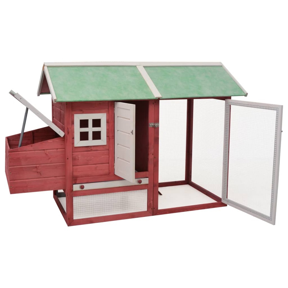 Poulailler 170 x 81 x 110 cm bois de pin massif et sapin rouge