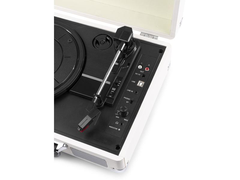 Fenton Plattenspieler mit Bluetooth RP115 Weiss Koffer-Plattenspieler mit Bluetooth