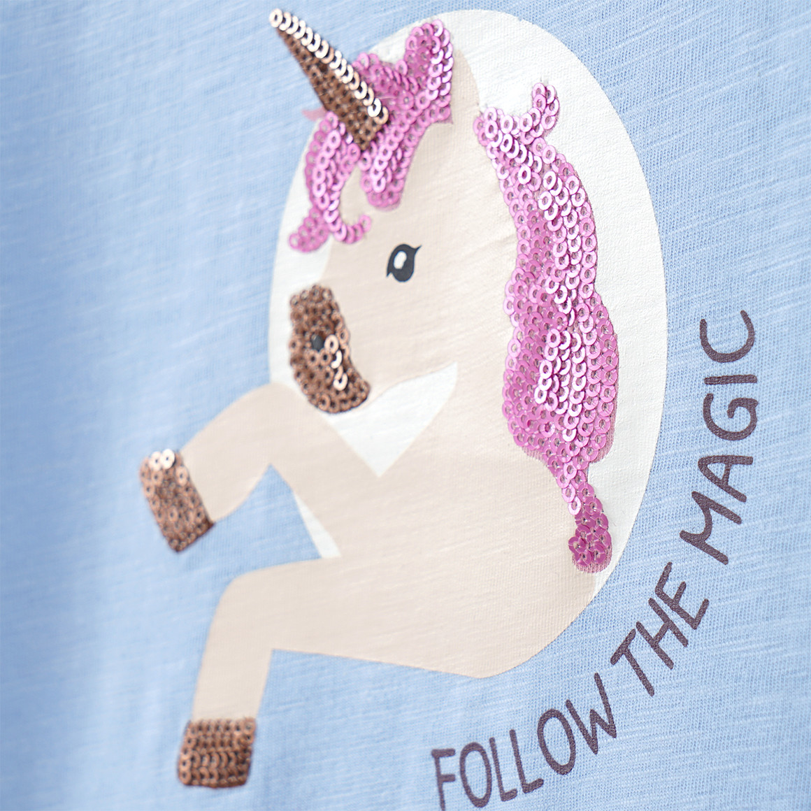 Topomini Baby T-Shirt mit Pailletten hellblau