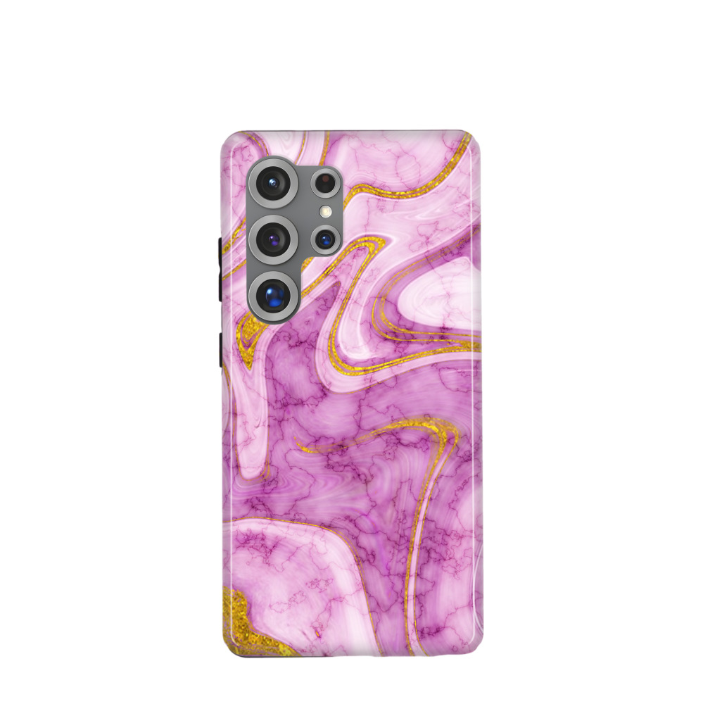 Samsung Galaxy S25 Ultra Hybrid (Kunststoff / Gummi) Hülle Marmor Marble 11 - Pink