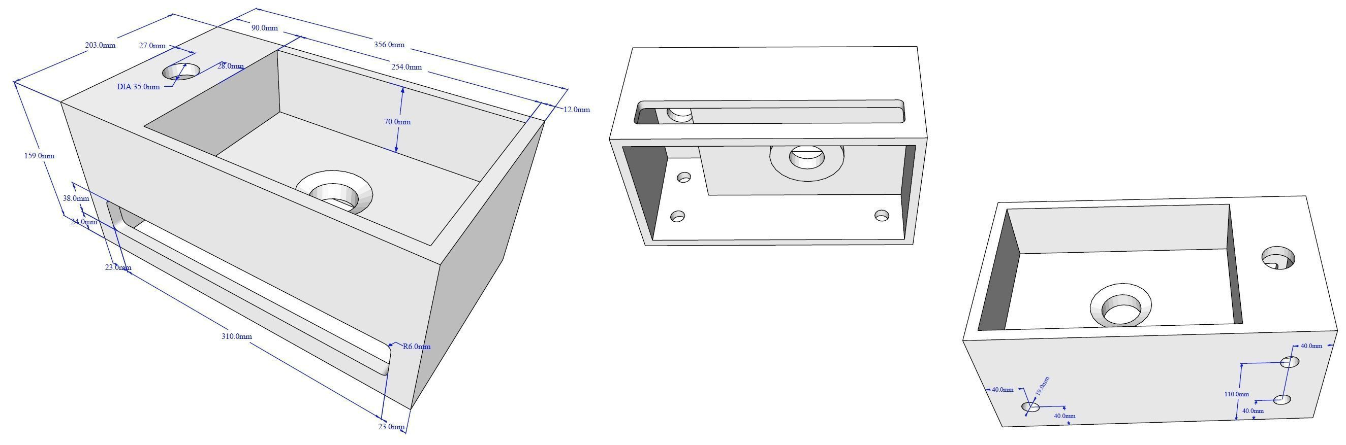 Mueller Solid Surface fontein met handdoekhouder links