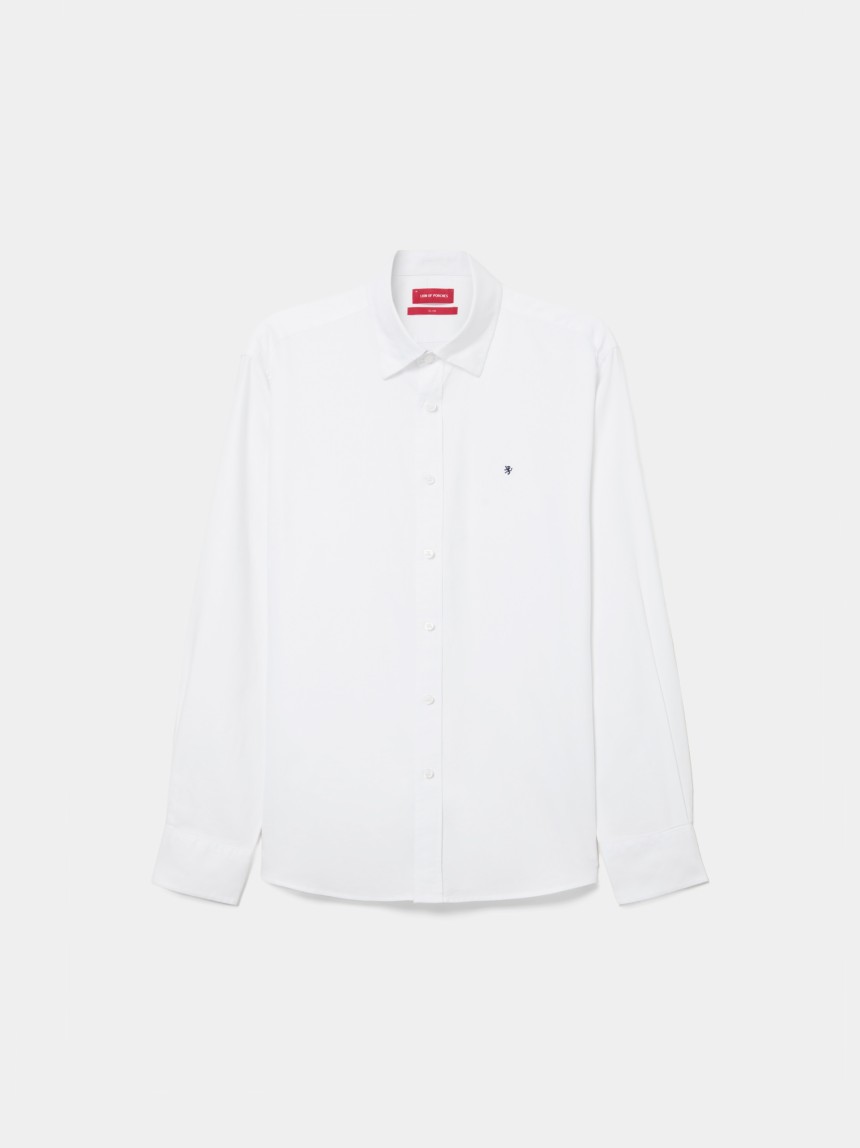 Camisa clássica slim fit em algodão