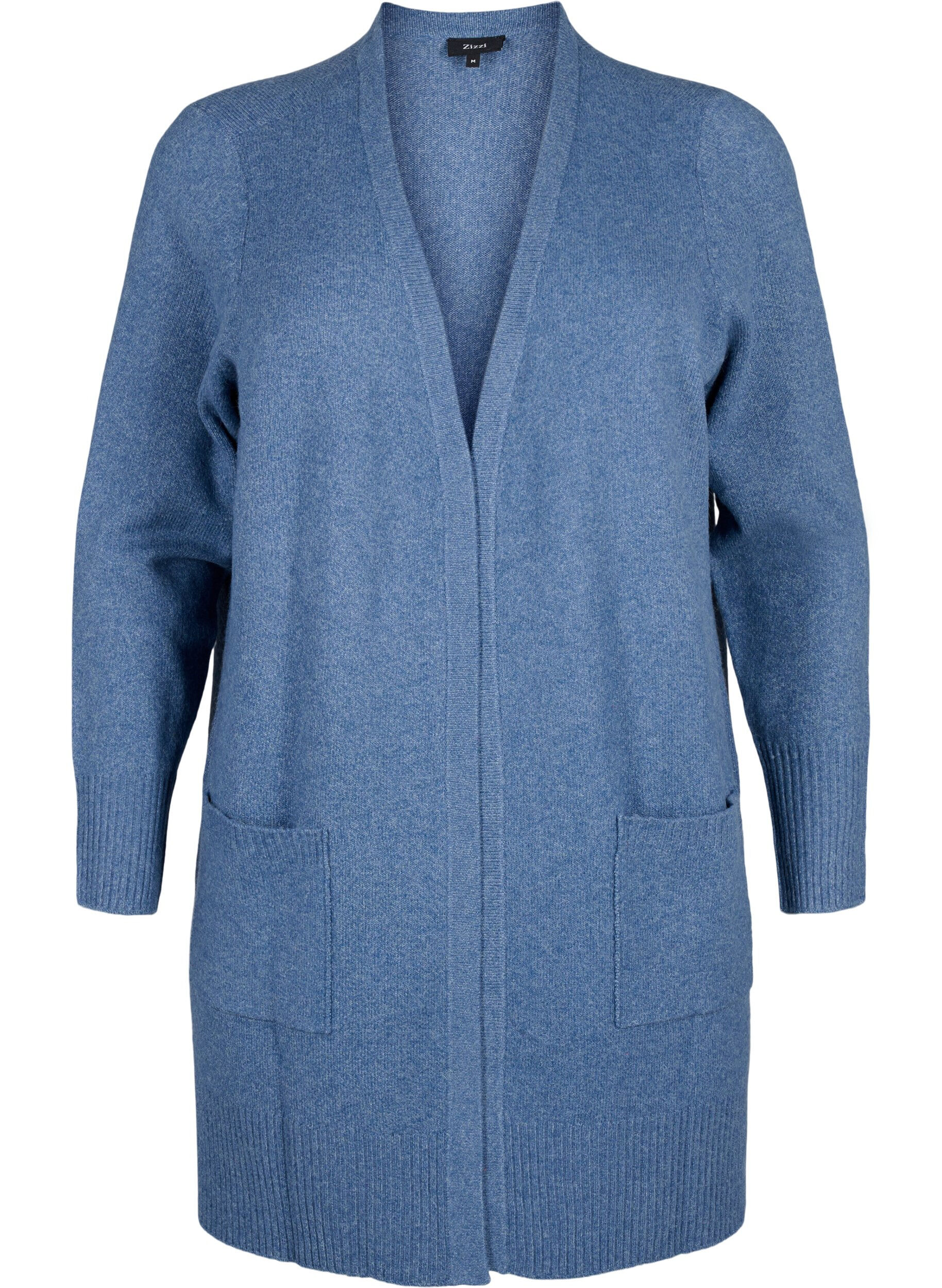 Meleret strik cardigan med lommer