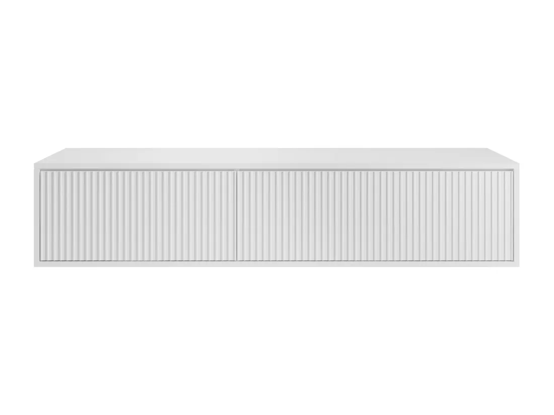 Meuble sous vasque suspendu strié - Blanc - 150 cm - ARNEGA