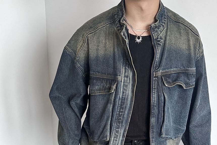 Savenne - Gewassen denim jack met rits