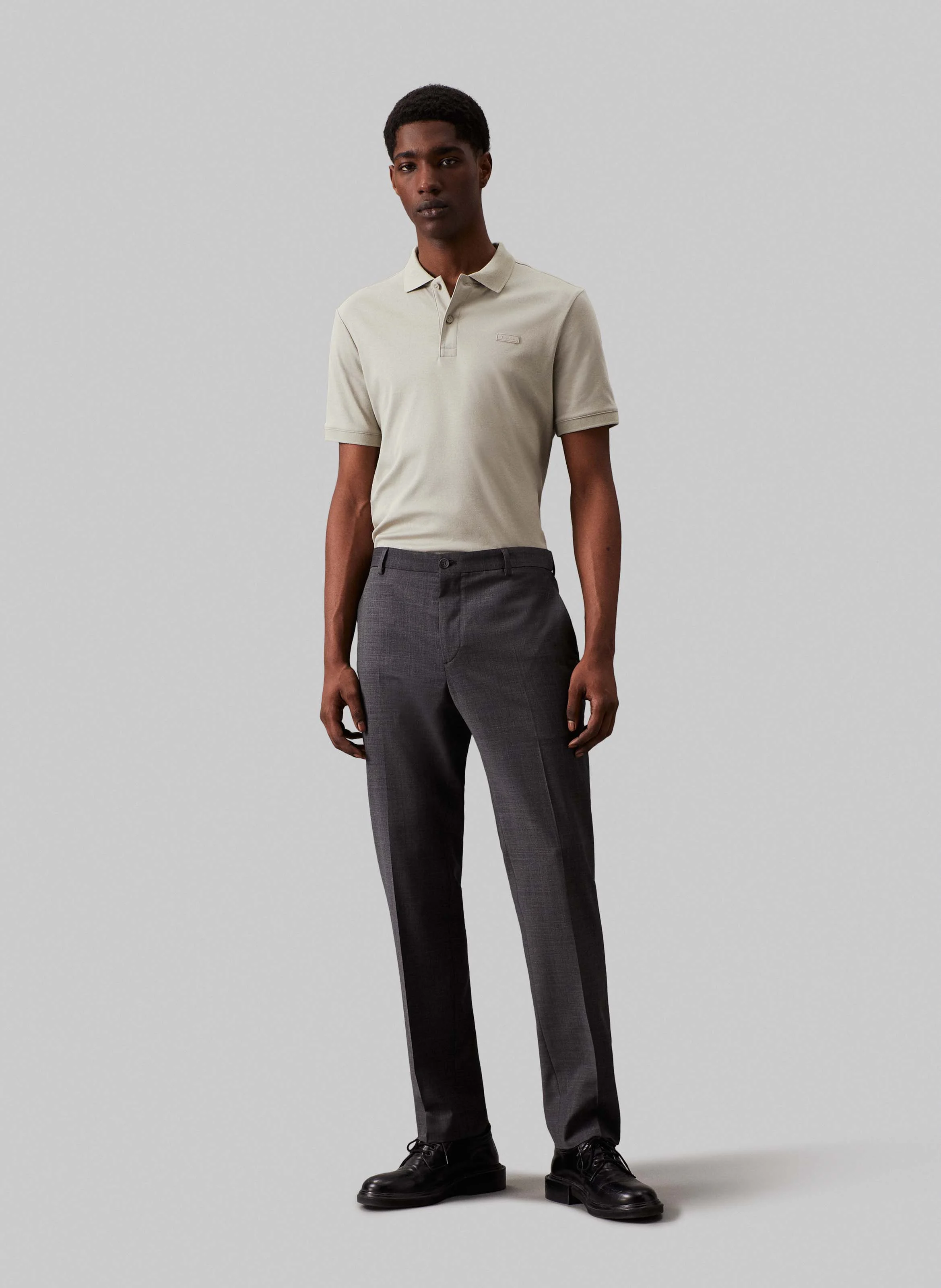 Polo slim-fit en coton | Gris