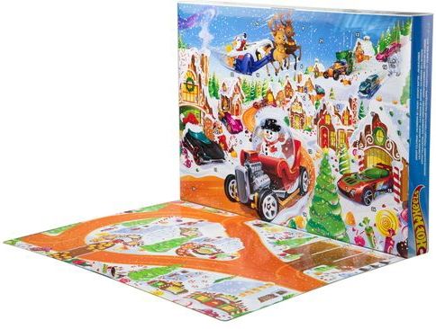 Hot Wheels - Adventskalender - 34 Elementen - Inclusief 10 Autootjes en 14 Accessoires