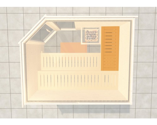 Sauna dwarsbank Weka 124x50 cm voor saunadiepte 194x198 cm
