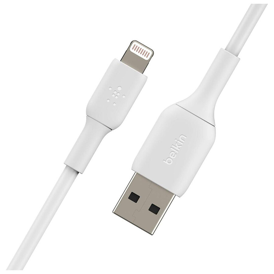 Câble USB-A vers Lightning MFI (blanc) - 2 m