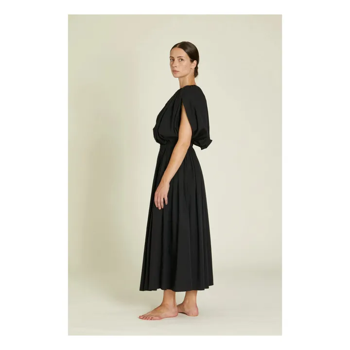 Black Crane Robe Shell Popeline de Coton Bio | Noir