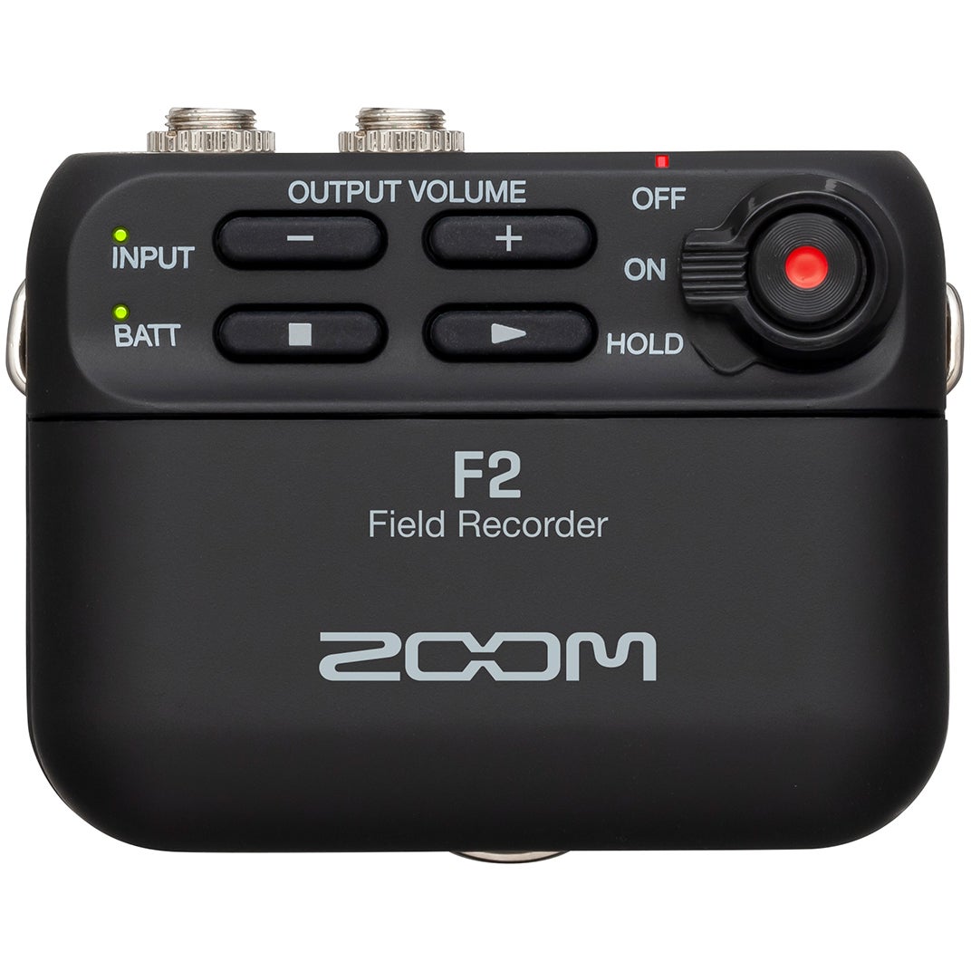 Zoom F2 recorder met dasspeldmicrofoon