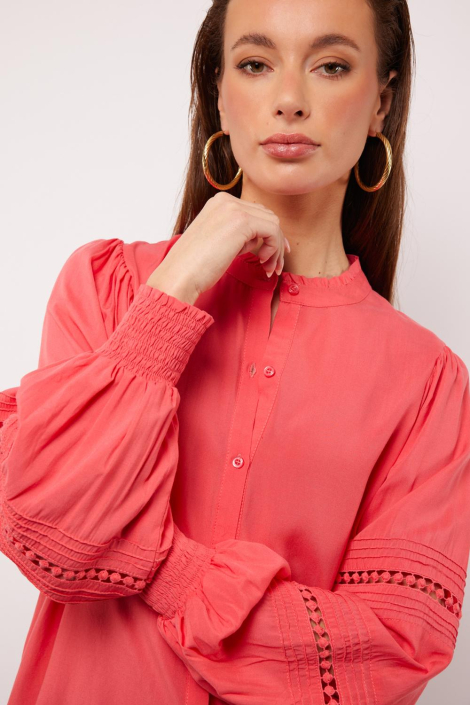 Fluresk roze dames blouse