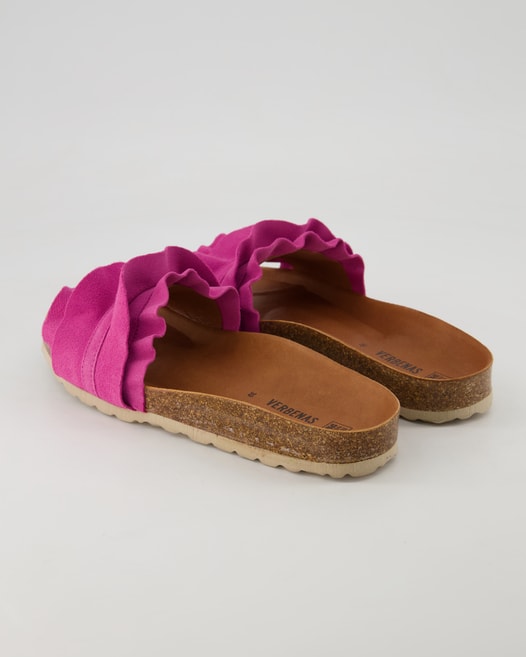 Verbenas Rocio Serraje Volante Pantoletten in Pink