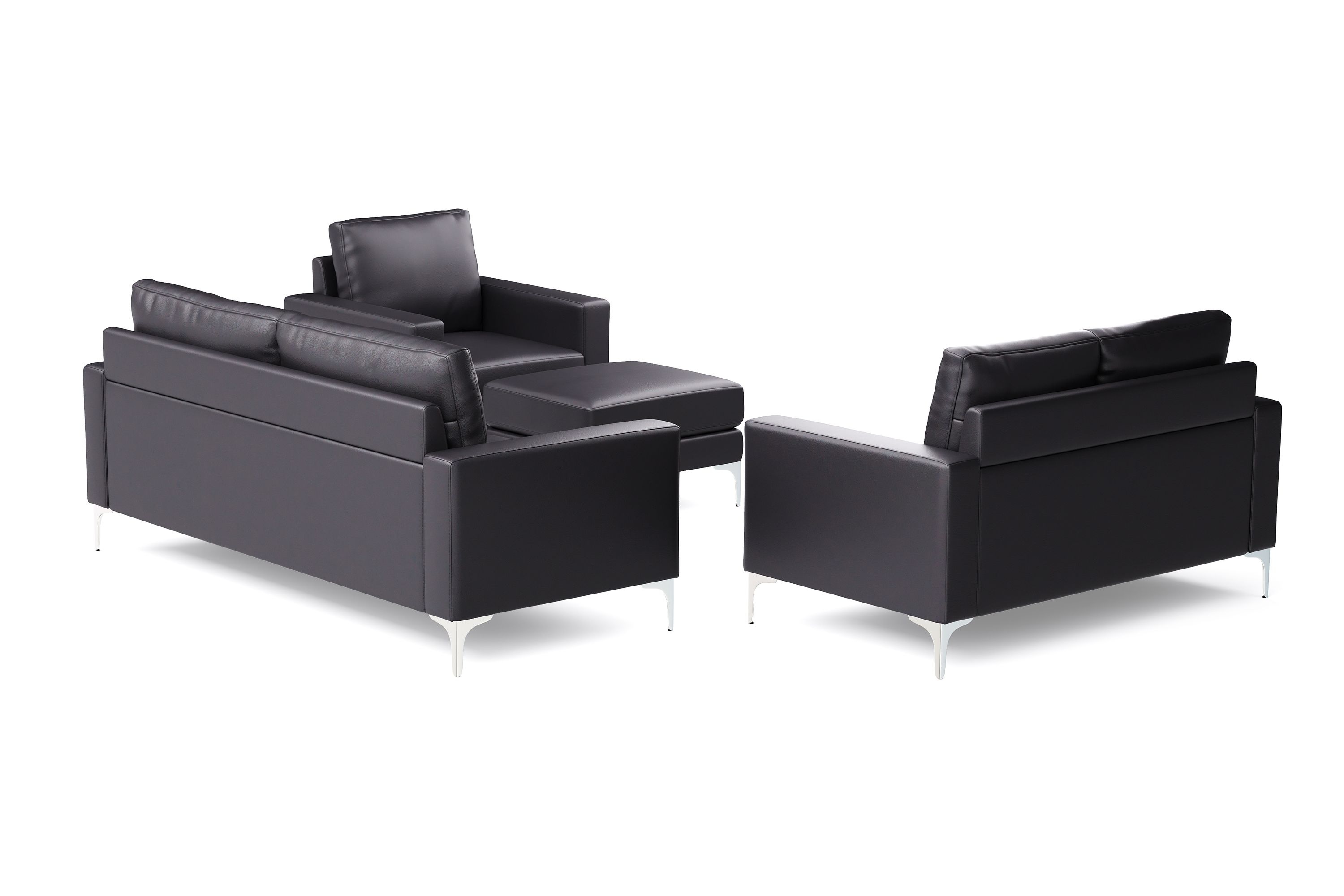Sofa Set Leder LEX schwarz