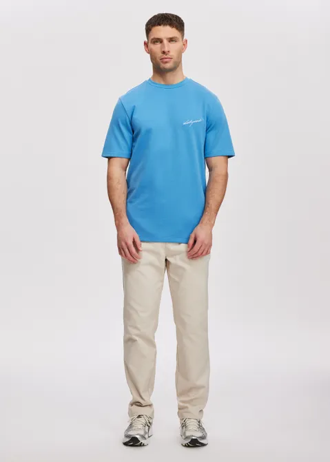 T-shirt met tekst print blauw (BLW.L)