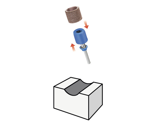 Dremel EZ SpeedClic doorn Ø 13,0 mm (SC407) + schuurband, korrel 60 (408) + schuurband Ø 13,0 mm, korrel 120 (432)