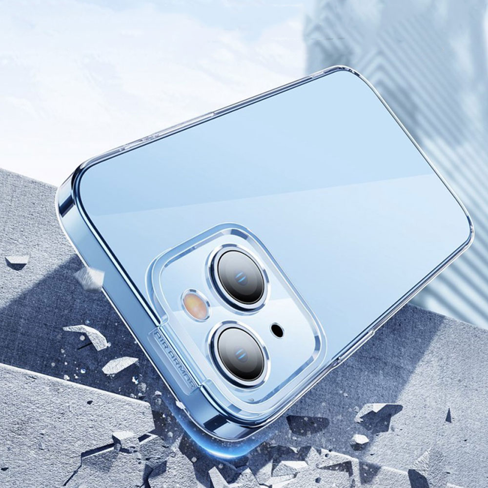 iPhone 14 Crystal Hardcase Hülle Ultra Thin mit Kameraschutz   Display Panzerglas - Transparent