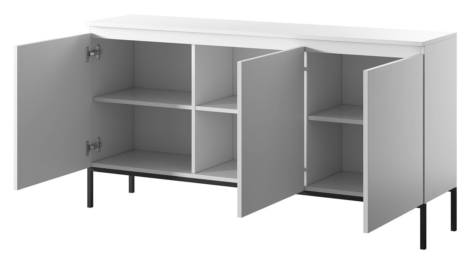 NADUVI Collection Kate Dressoir - B 150 cm - Wit / Zwart