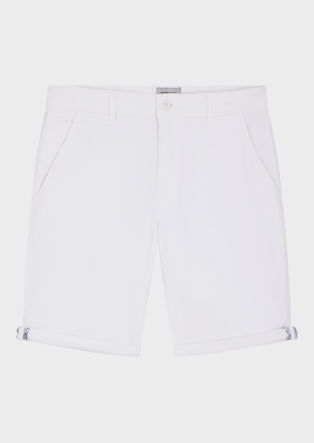 Bermuda en coton stretch uni blanc