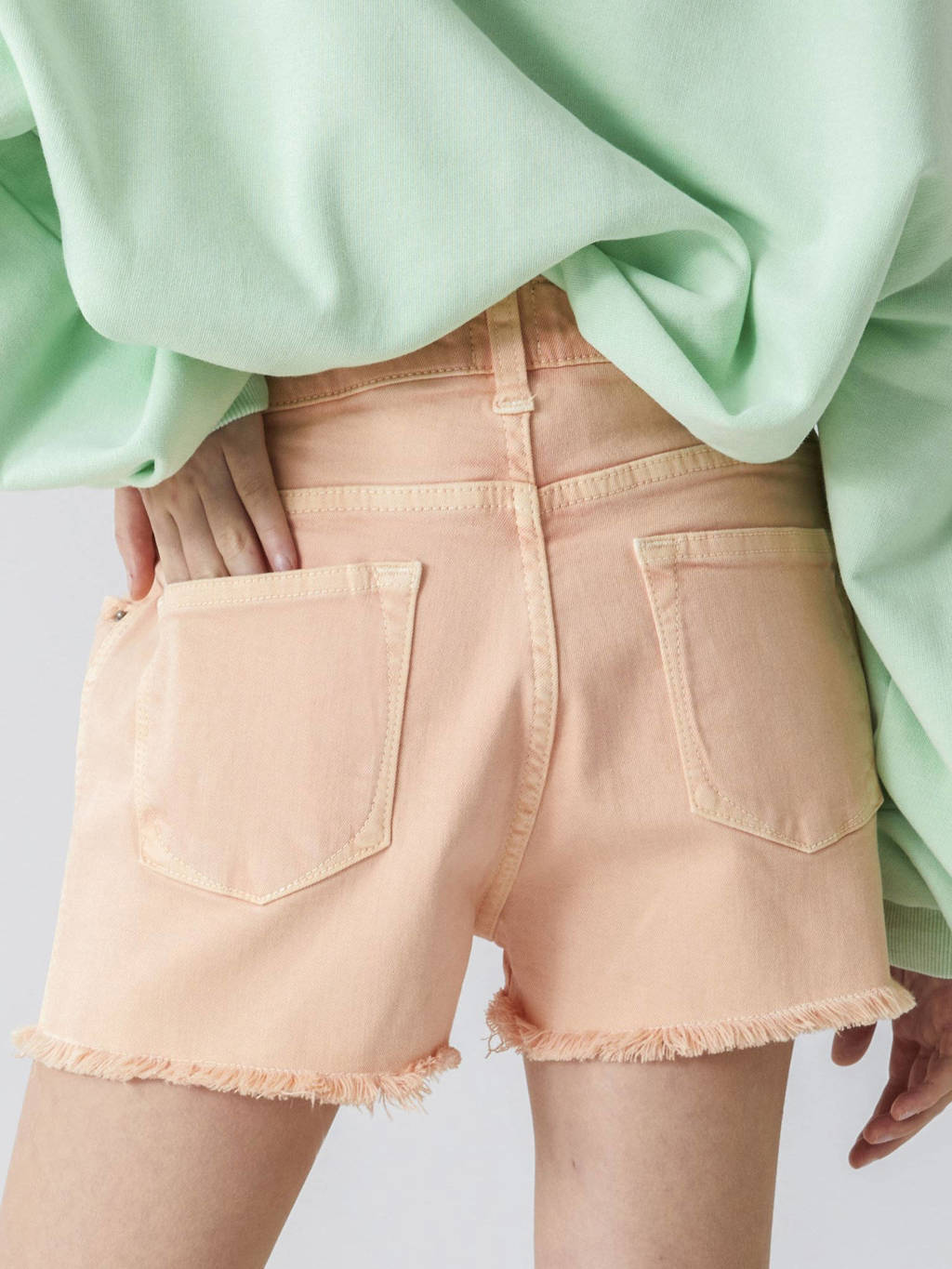 LTB high waist slim fit short LAYLA G perzik