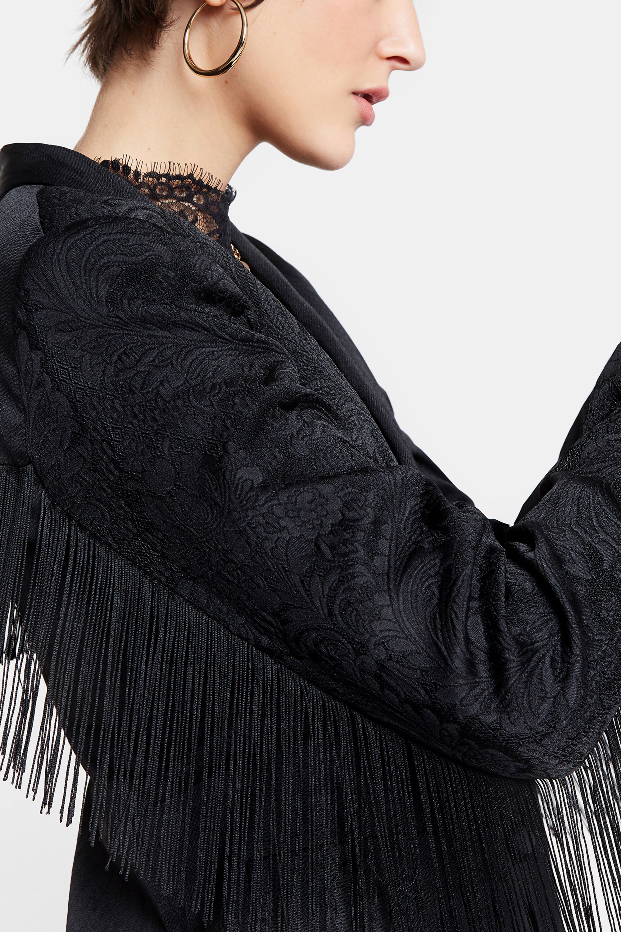Blazer jacquard à franges