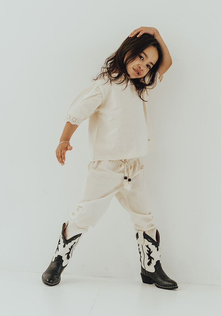 BAJE STUDIO gebroken wit baje studio pantalon woven pants