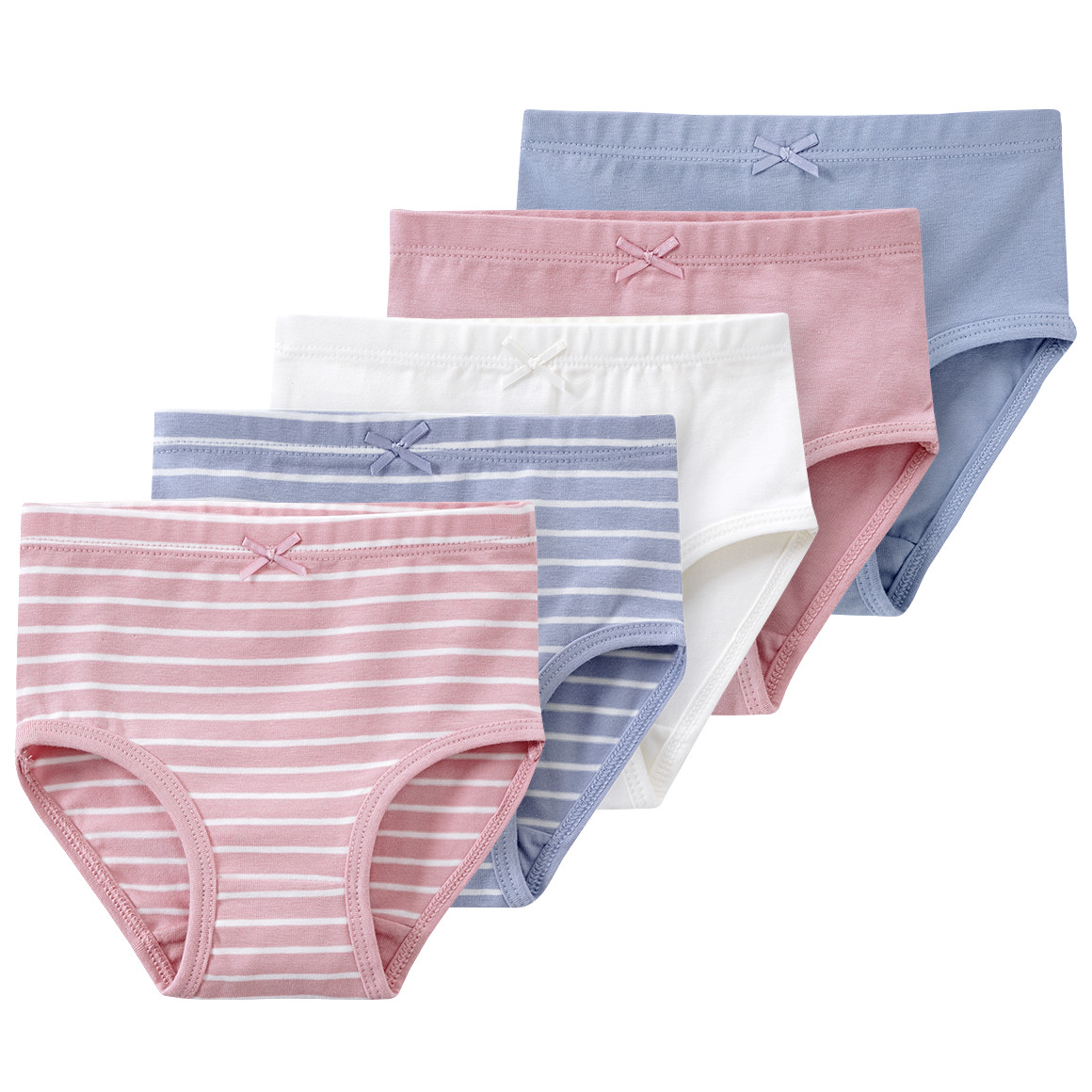 Famy 5 Baby Slips aus Bio-Baumwolle hellblau / rosa / weiss