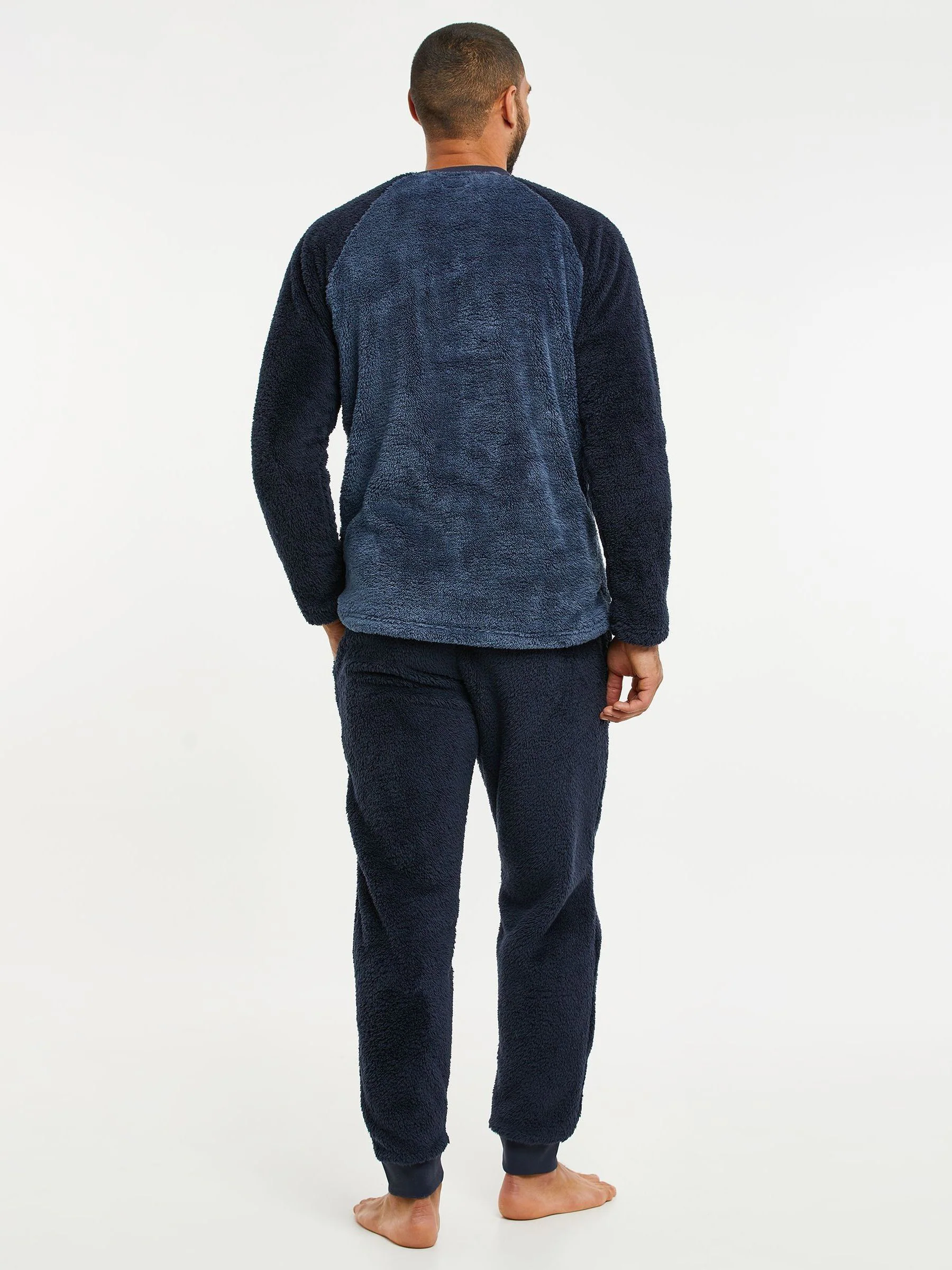 Blauw - Threadbare Borg pyjamaset