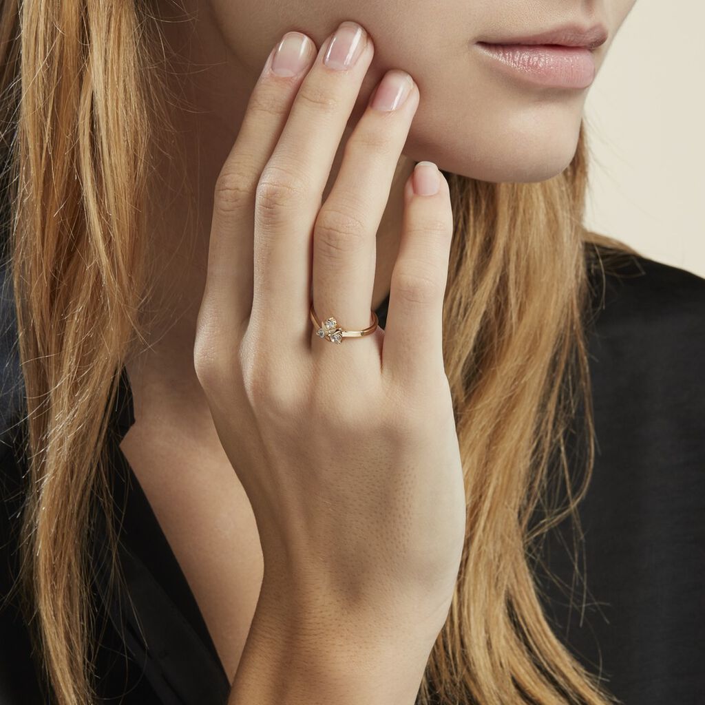 Bague Plaqué Or Jacinth Oxyde De Zirconium