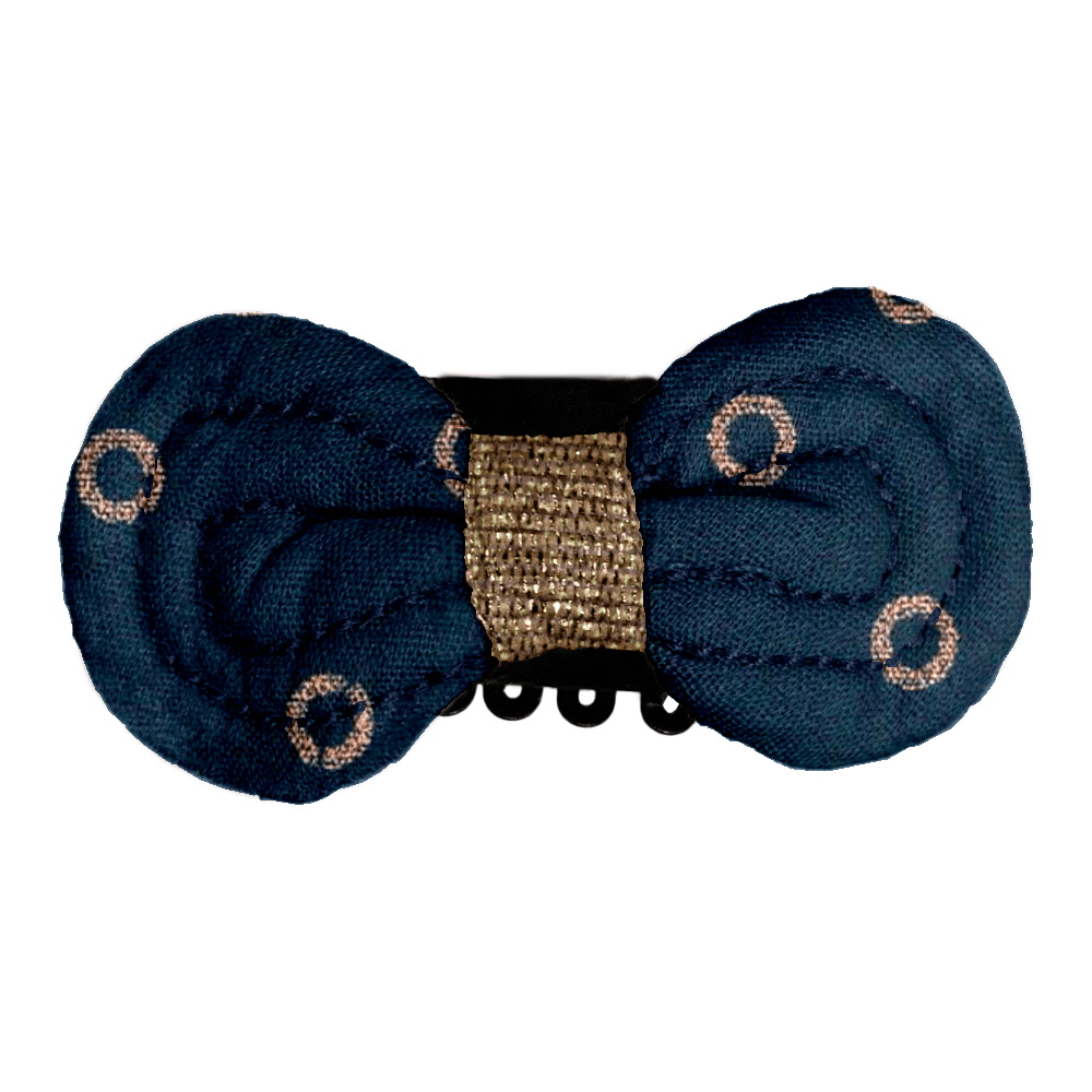 Barrette Noeud Anti-Glisse Bulle Bronze Marine