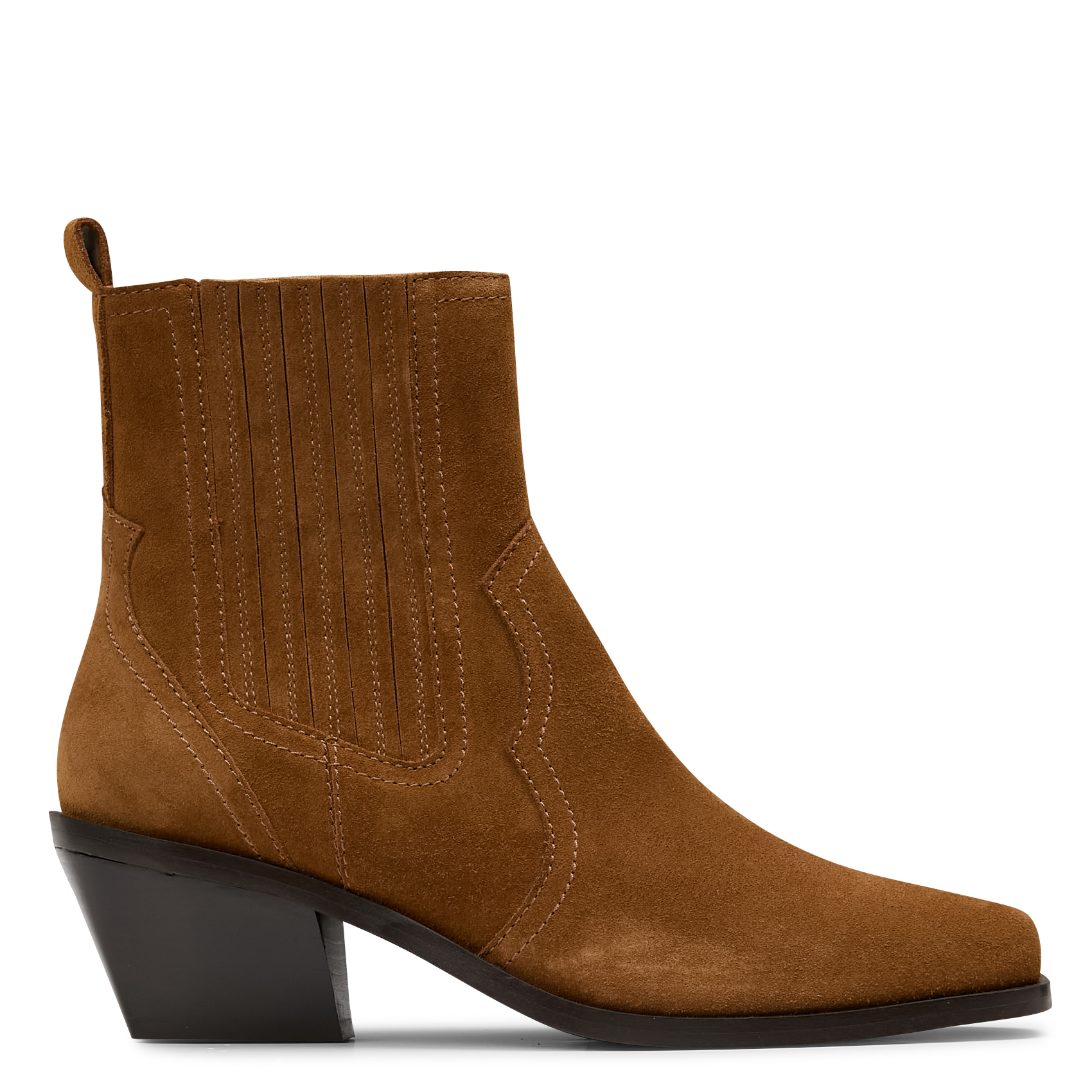 RACHEL - Bottines à talons en cuir velours | Beige