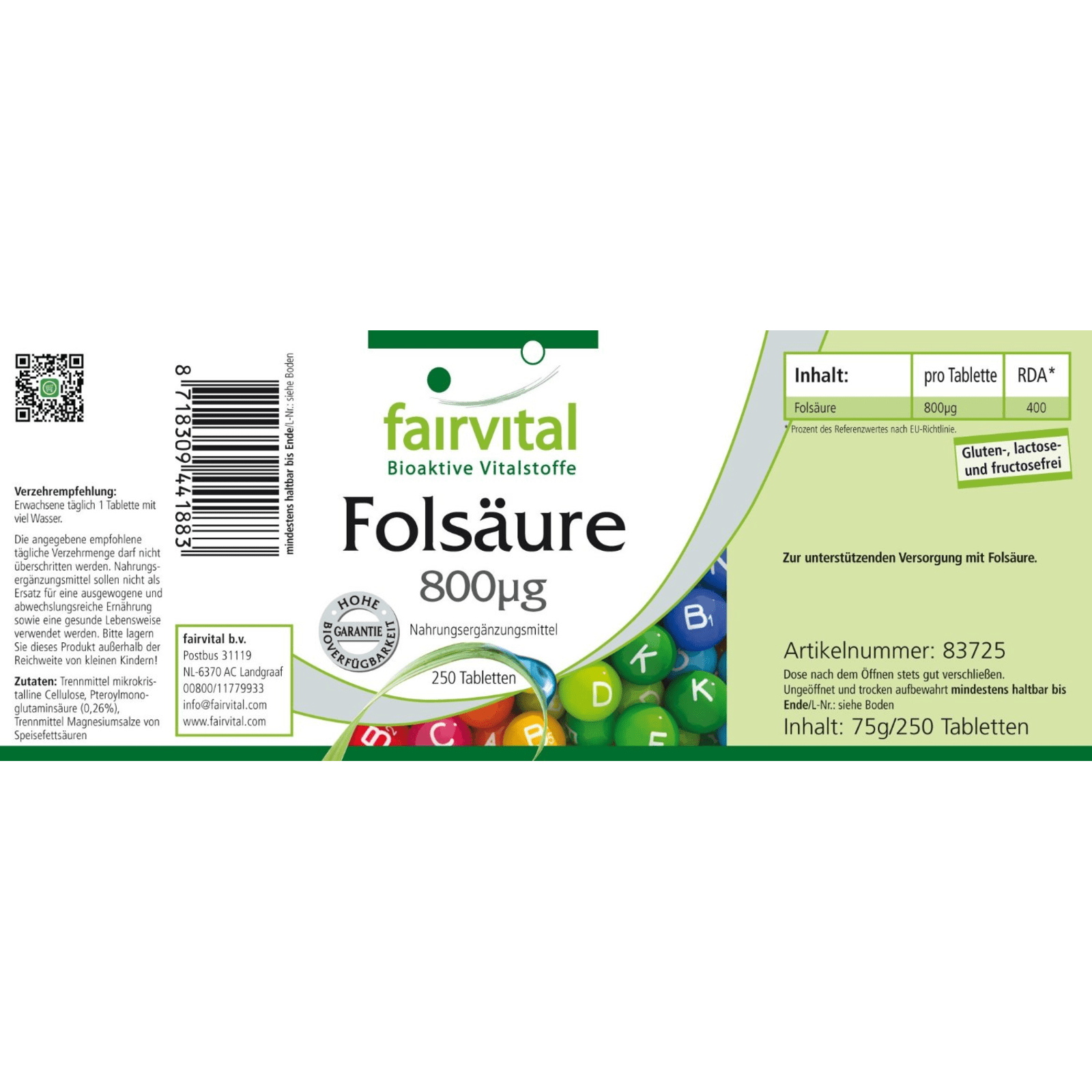 Folsäure (250 Tabletten)