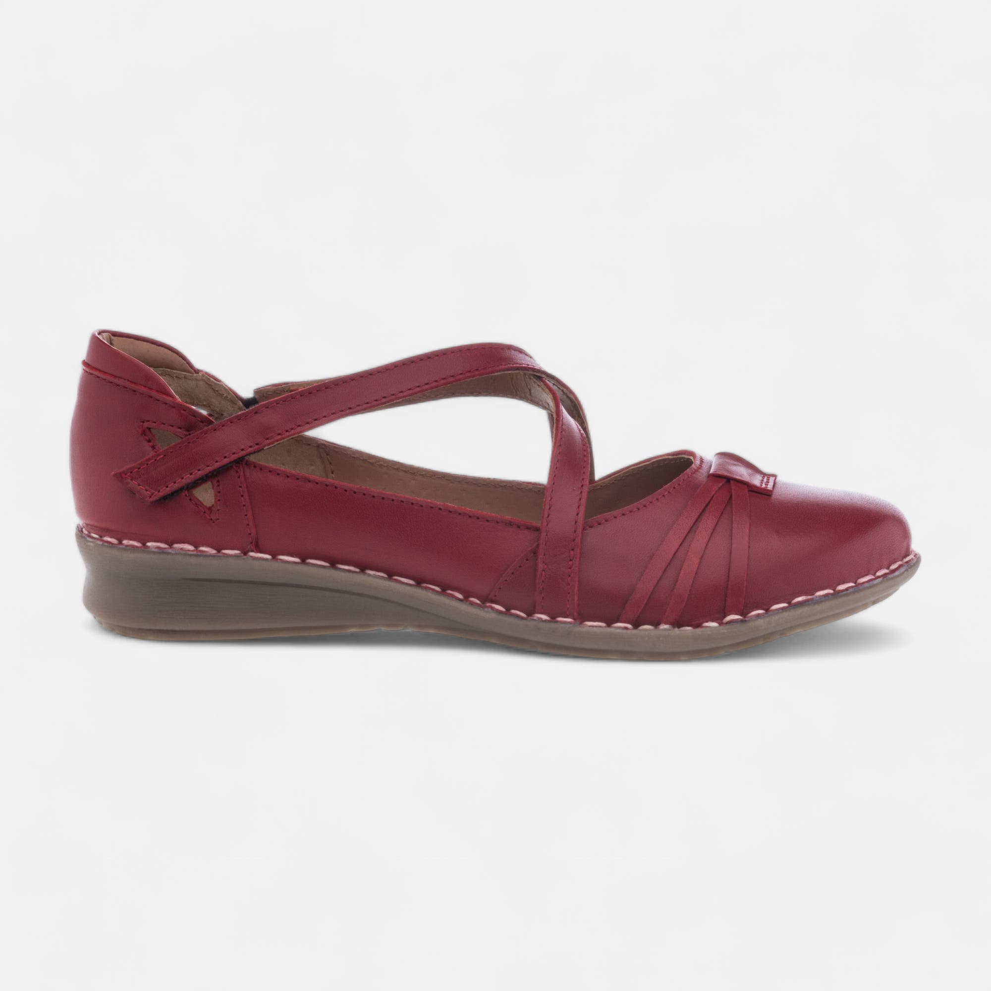 Ballerines Femme en cuir rouge