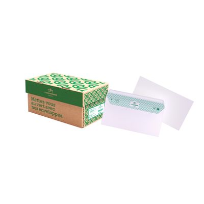 La Couronne - 200 Enveloppes recyclées DL 110 x 220 mm - 80 gr - sans fenêtre - extra blanc - bande auto-adhésive