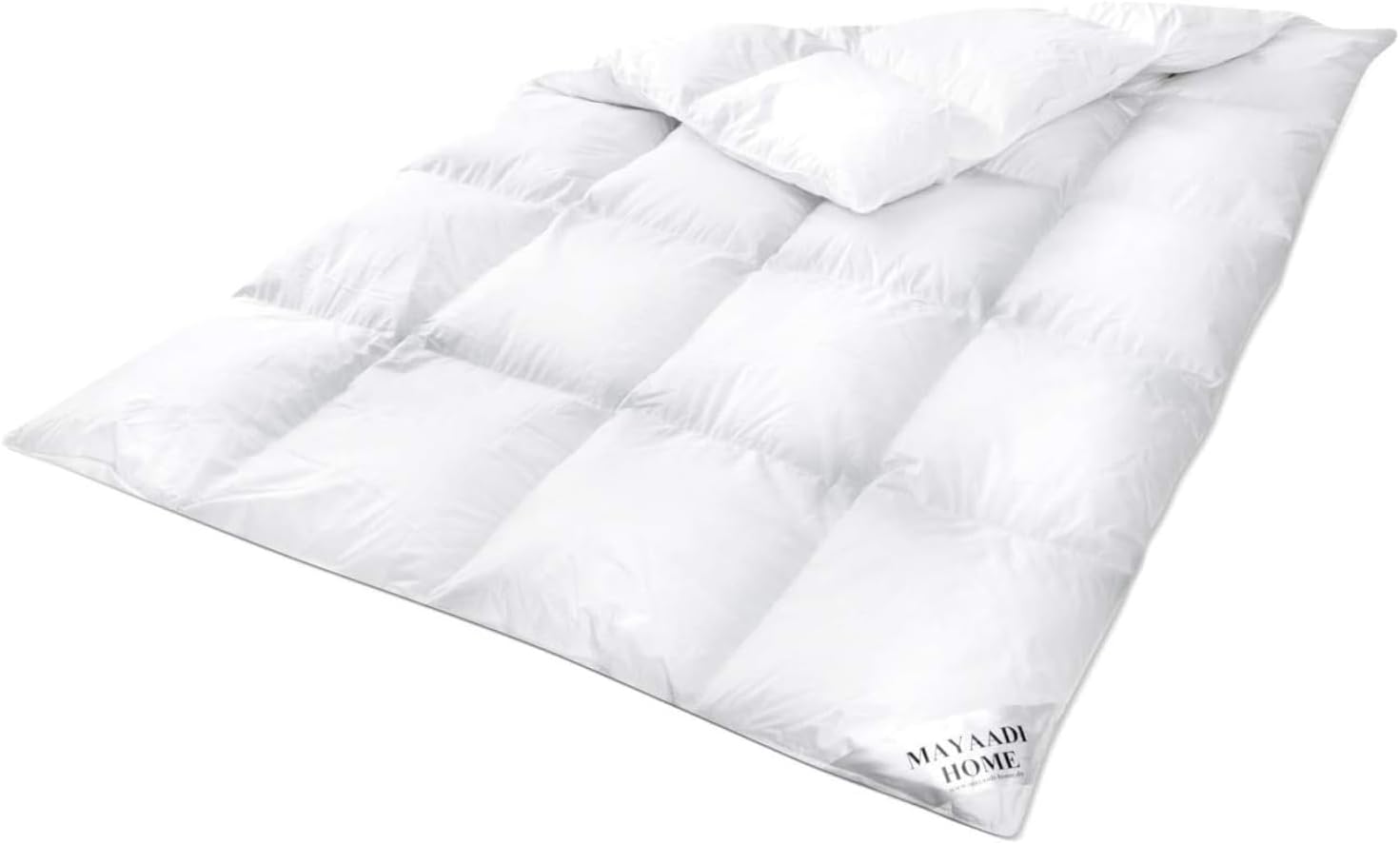 Mayaadi Premium Winter Daunendecke extra warm 155x220 cm - 2200g Bettdecke, 70% Daunen 30% Federn - 100% natürliche Baumwolle - Made in Europe - Steppdecke geeignet für Allergiker - MA85