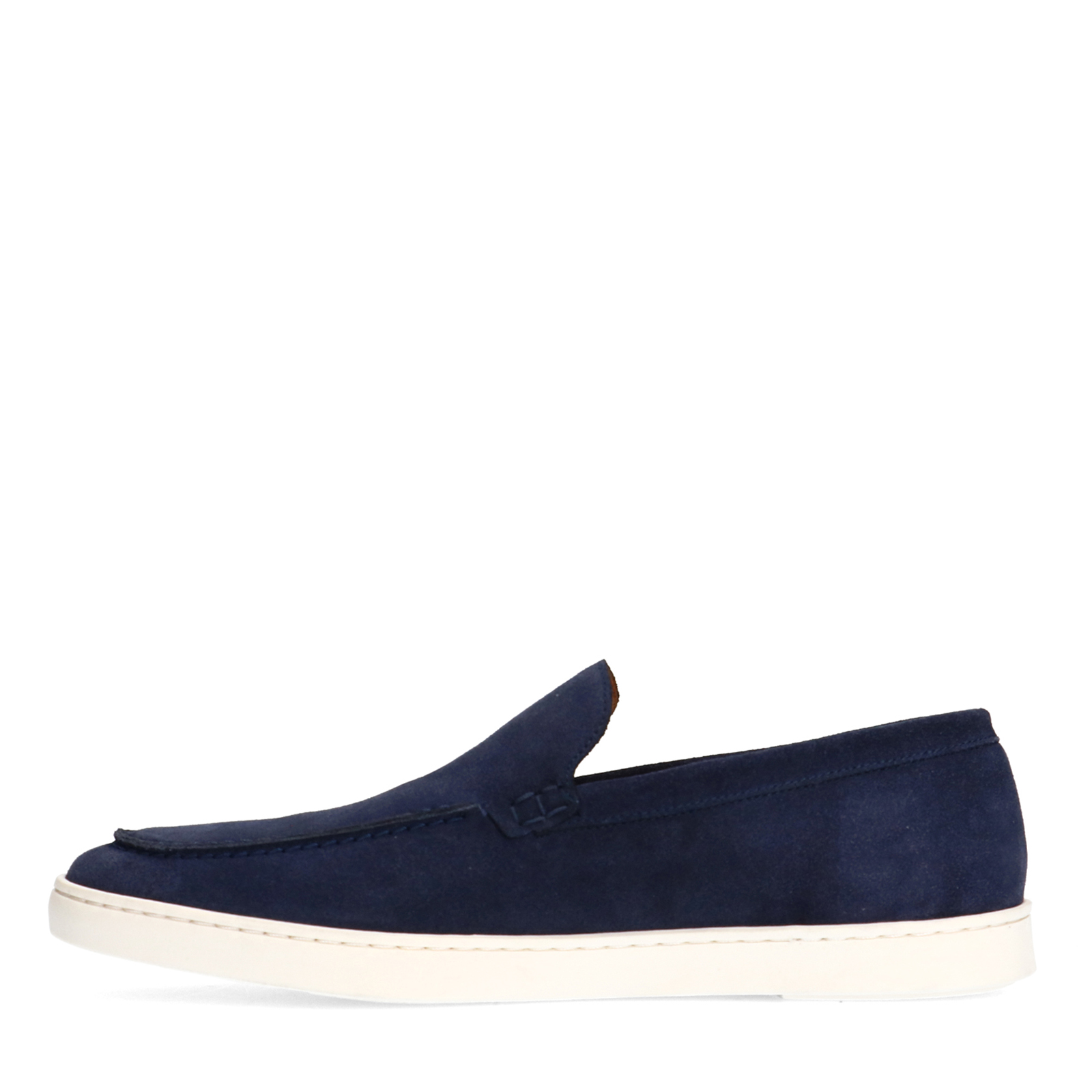 Donkerblauwe suède loafers