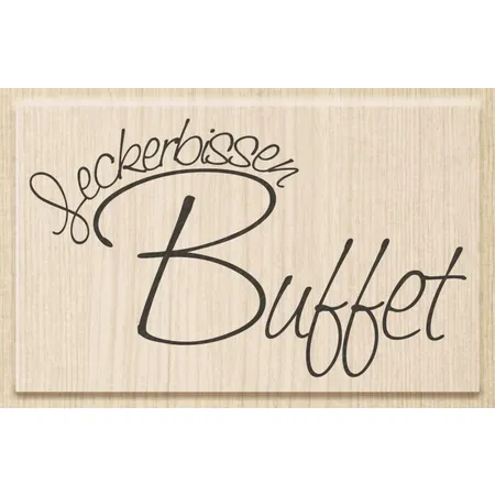 Knorr Prandell Stempel aus Holz (Menü) Motivgröße 8,3 x 5 cm, Motiv: Leckerbissen-Buffet