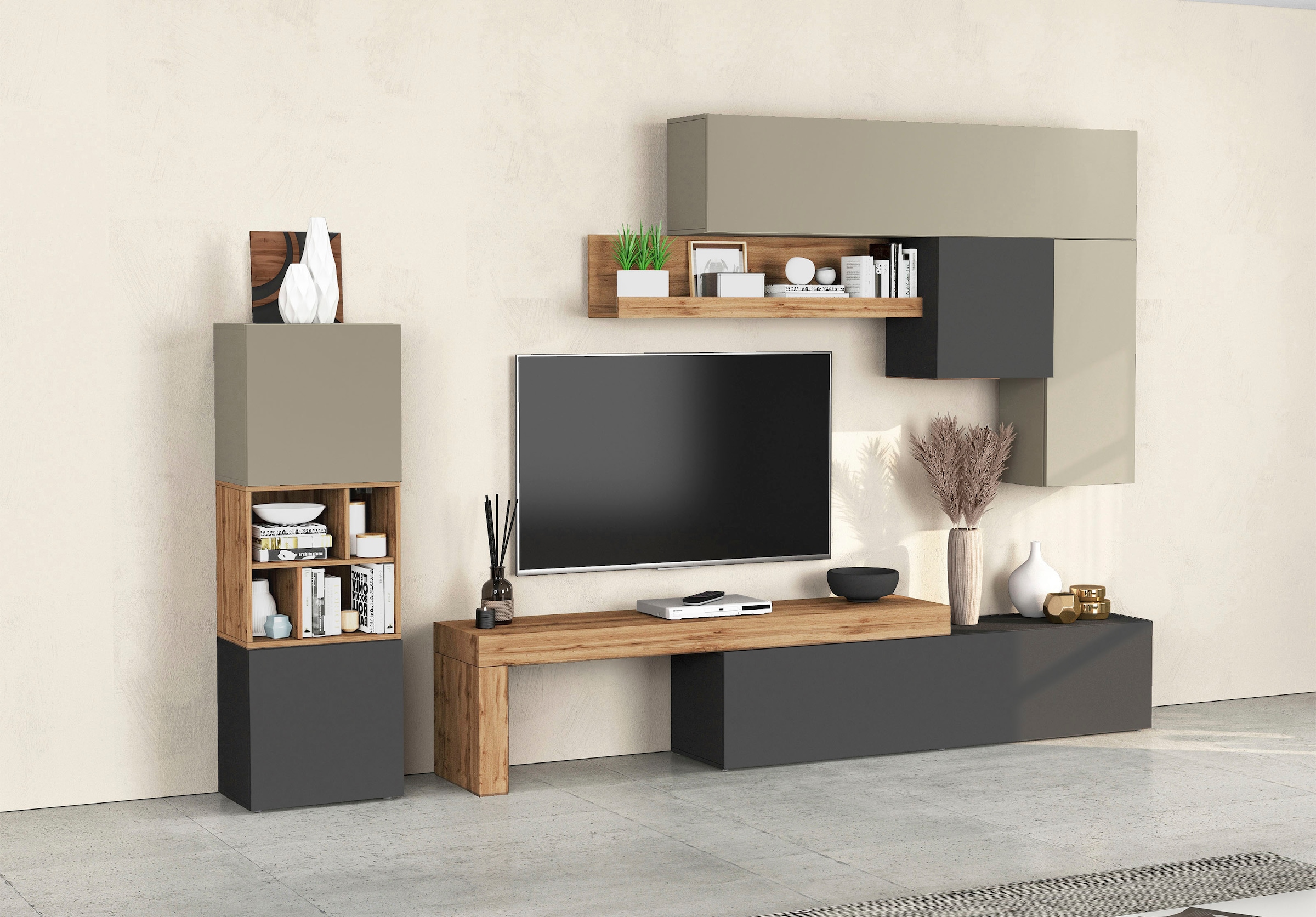 INOSIGN Wohnwand »Chronos Wohnwand, Medienwand, 8-er set« Set, 8 Stk. tlg.