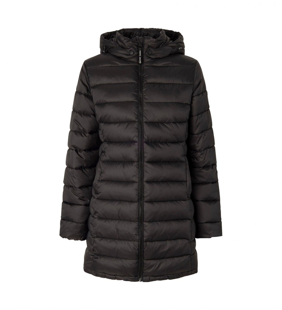 Casaco longo preto Maddie da Pepe Jeans