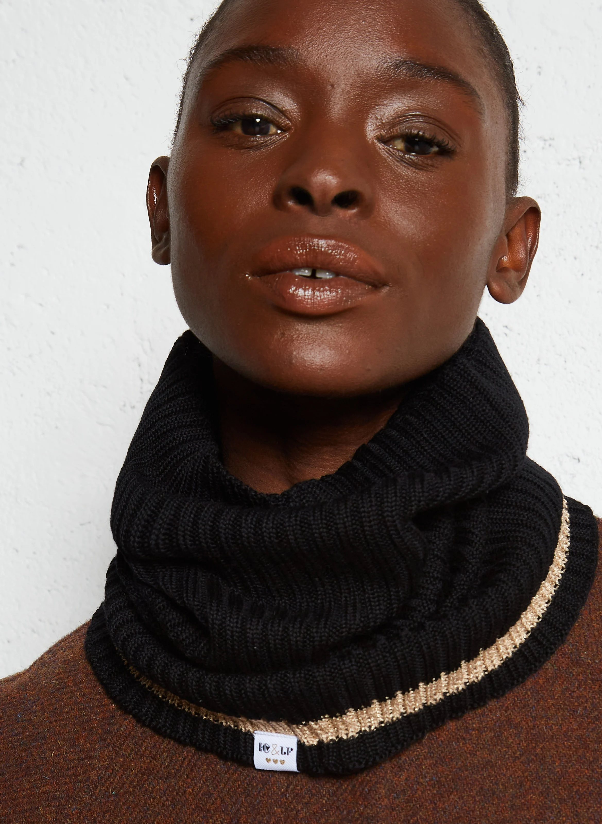 ANAIS - Echarpe tube en laine I CODE x LA FRANCAISE | Noir