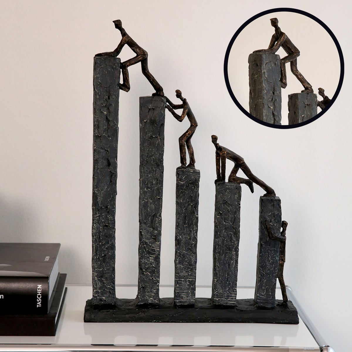 Sculptuur GILDE Decoratie Hoogte 43cm Breedte 31cm bronskleurig, grijs kunsthars