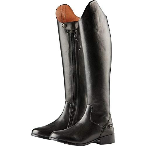 Botas de treino femininas Galtymore de cano curto e largo em couro, pretas.
